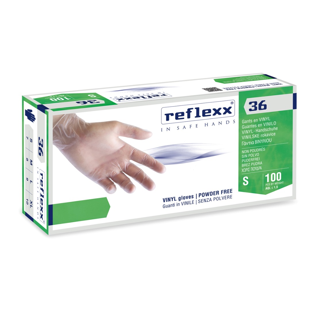 Reflex Guanti Trasparenti Vinile Senza Polvere R36 - immagine 1