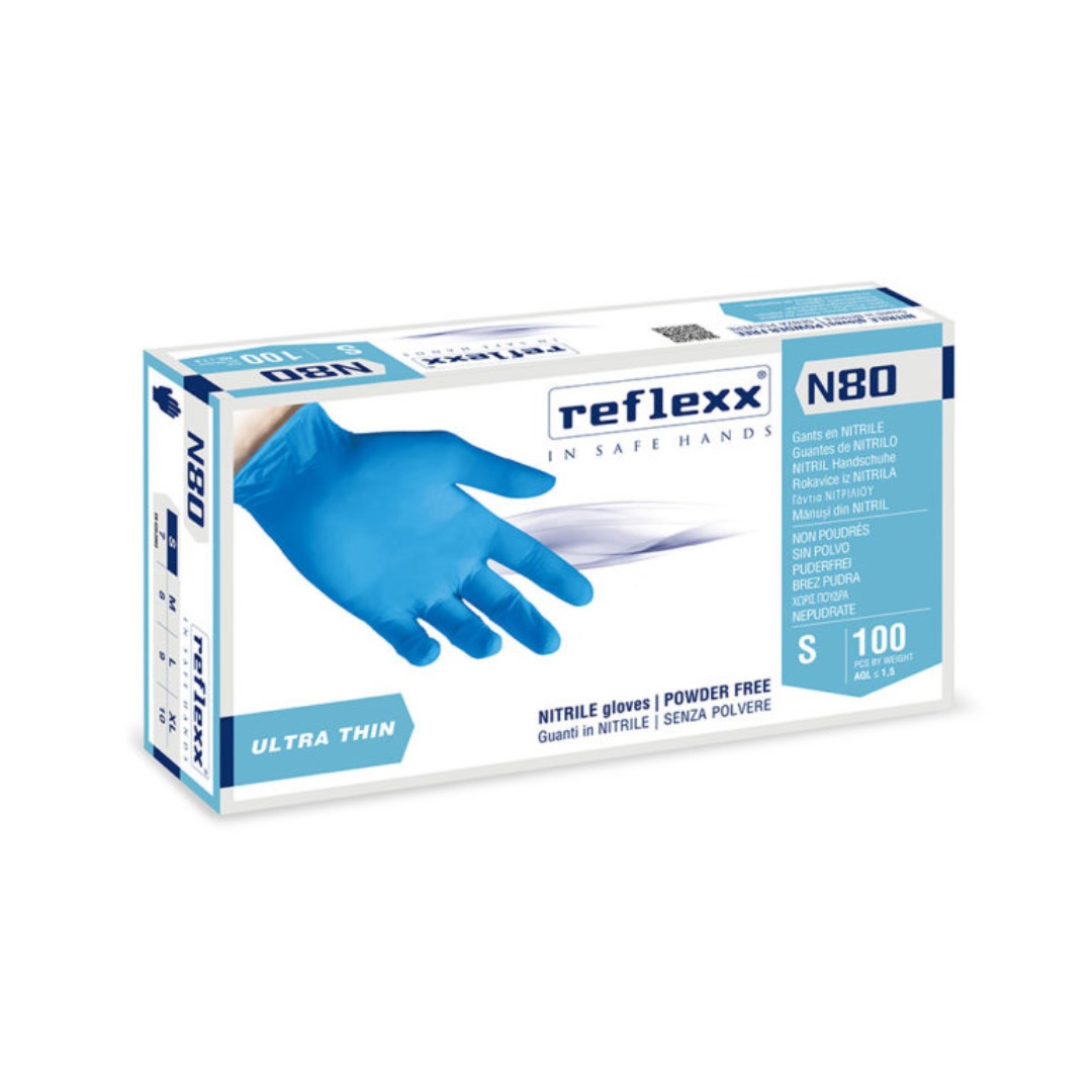 Reflex Guanti Nitrile Ultra Sottili Pwd Free N80 - immagine 1