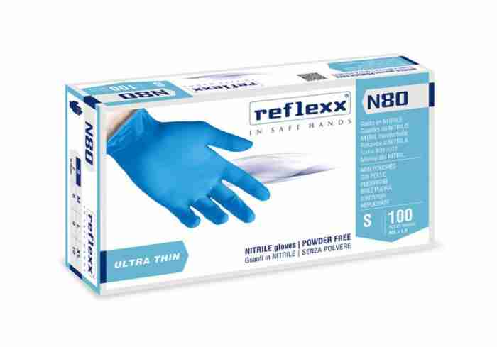 GUANTI NITRILE ULTRA SOTTILI PWD FREE N80 - 100pz - immagine 1