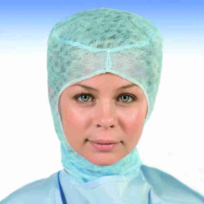 COPRICAPO TRASPIRANTE C/LACCI SCAFANDRO AZZ 100pz - immagine 1