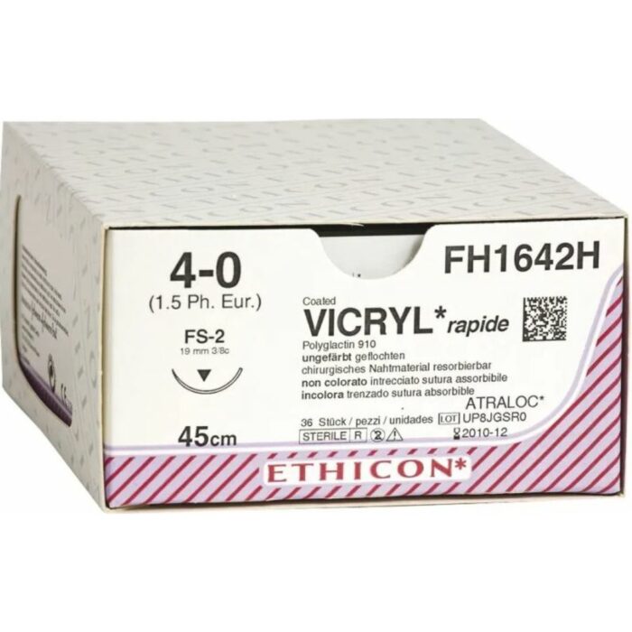 Ethicon Suture Vicryl  Rapide 4-0 FS-2 - immagine 1