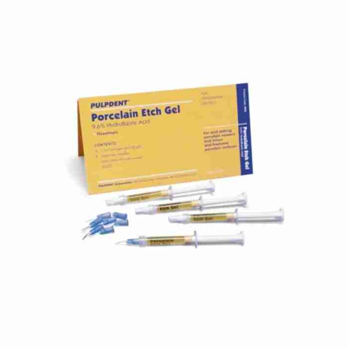 Pulpdent Porcelain Etch Gel Kit 4x1,2 Ml Tips - immagine 1