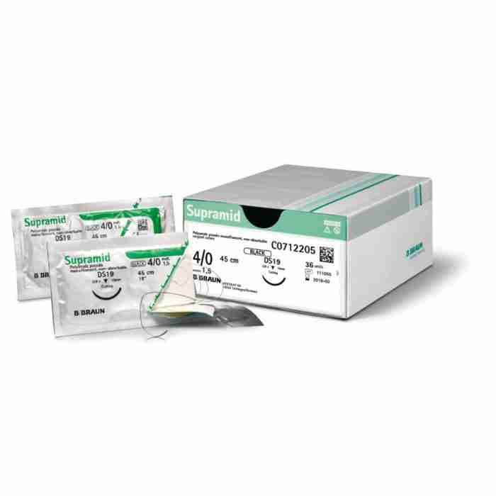Braun Supramid Nero 4/0 (1,5) 45cm Ds12 - immagine 1