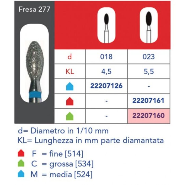 Fresa Diamantata Oliva 277 - immagine 1