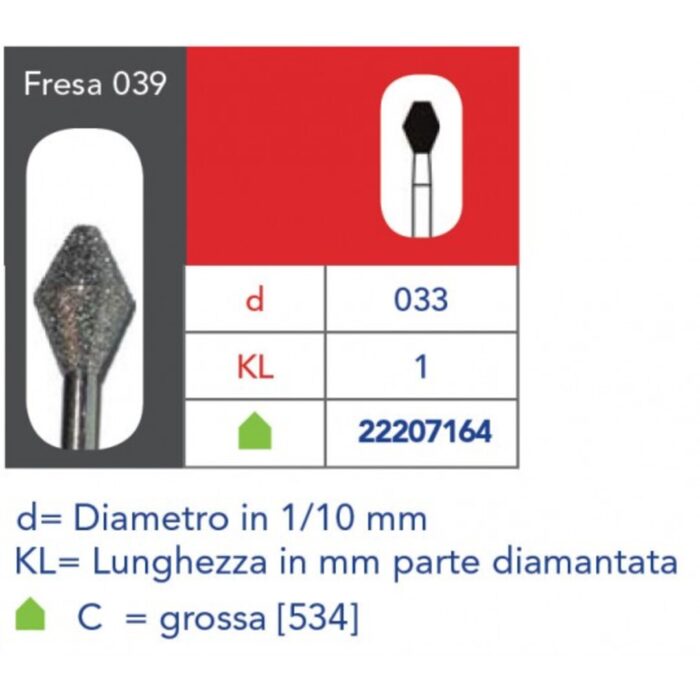 Dr. Stone Fresa Diamantata Barile  FG 039C 033 - immagine 1