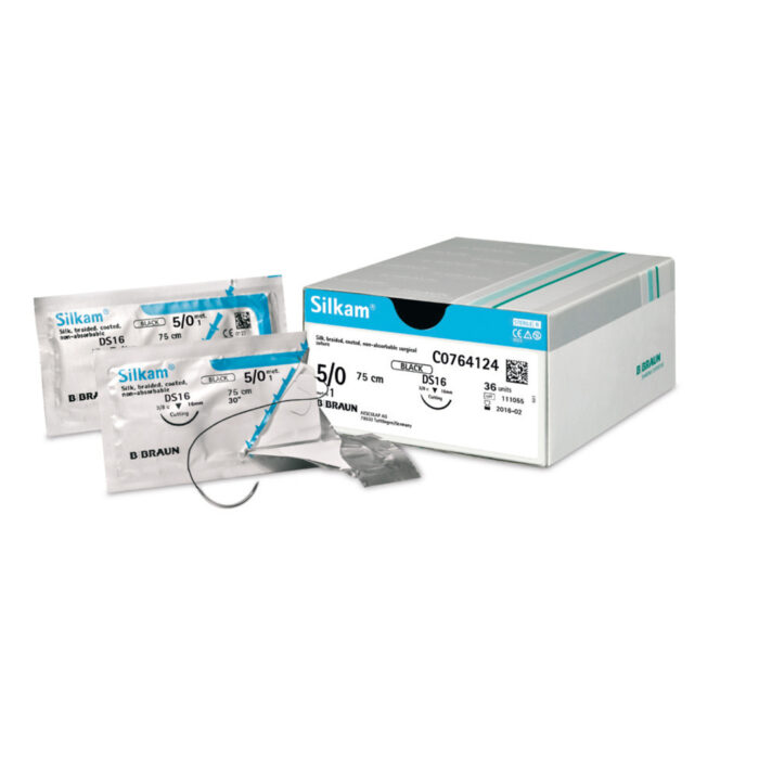 B Braun Suture Silkam Nero calibro 5/0 - immagine 1