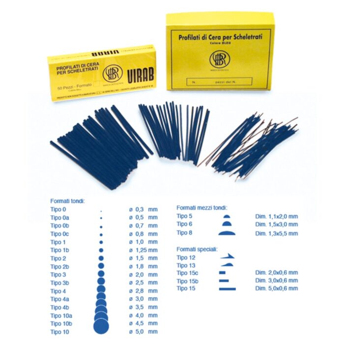Virab Profilati Di Cera Blu 10cm 50pz - immagine 1