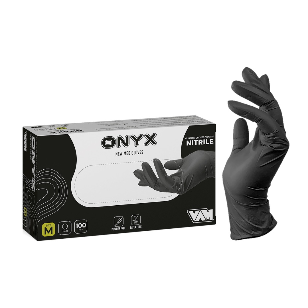 Vam Guanti Onyx Nitrile Nero S/Polvere - immagine 1