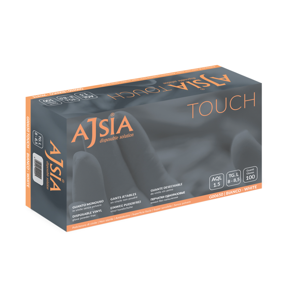 G00650-TOUCH-rett (1) Ajsia Guanti in Vinile Taglia M 100 PZ - immagine 1