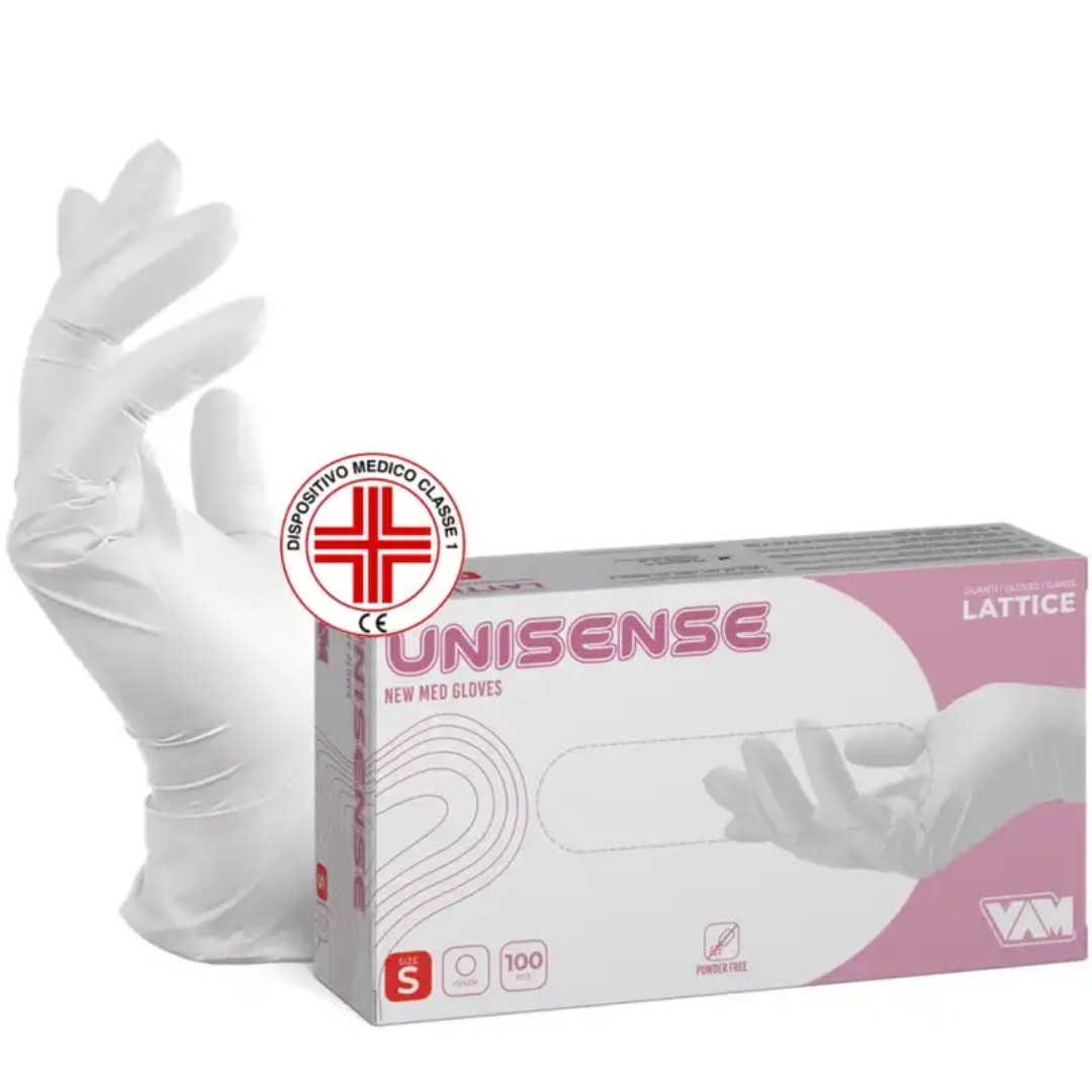 vam unisense guanto in lattice s/p 100pz